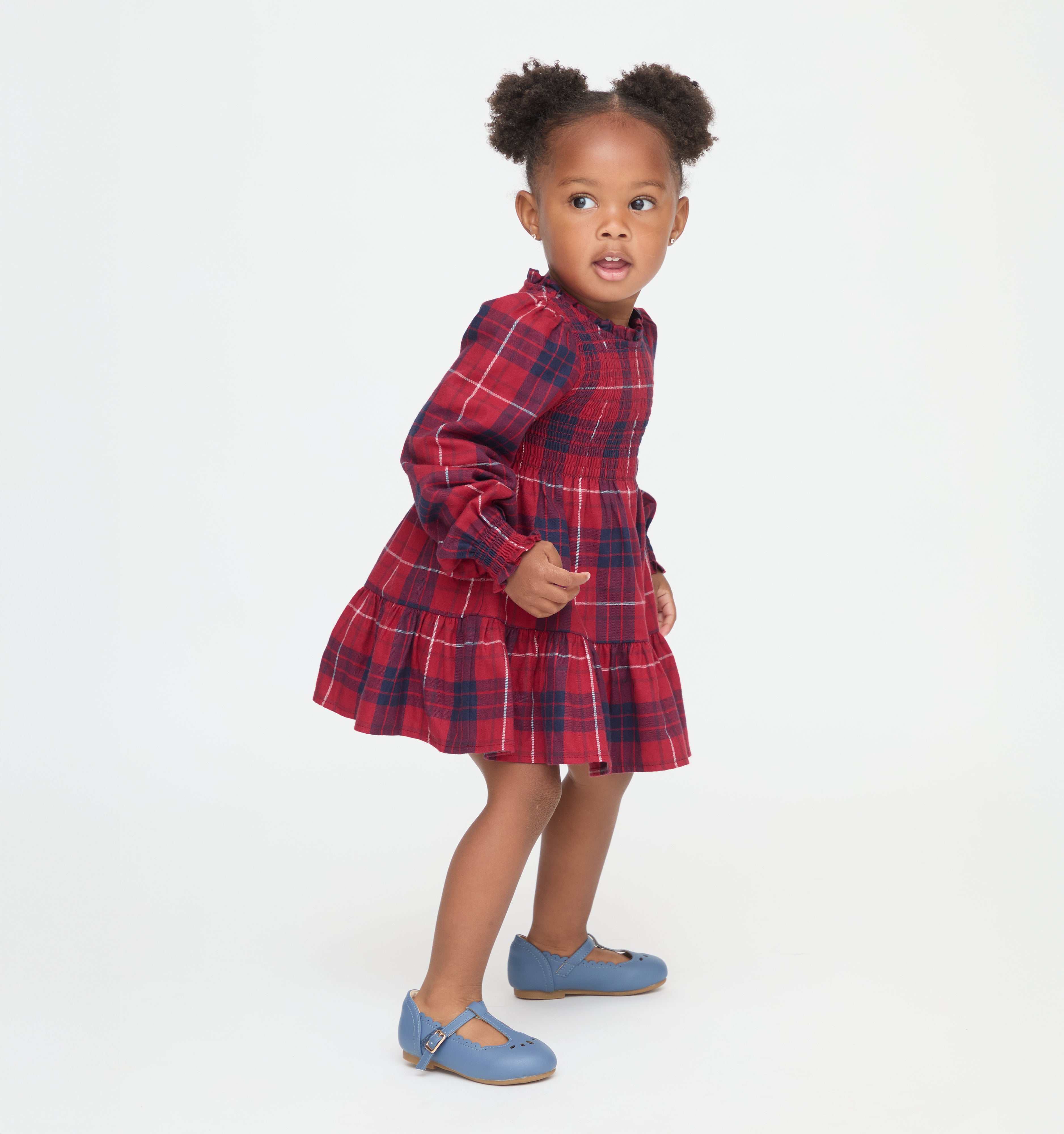 The Tiny Viviana Nap Dress in Cherry Tartan