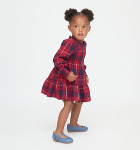 The Tiny Viviana Nap Dress in Cherry Tartan