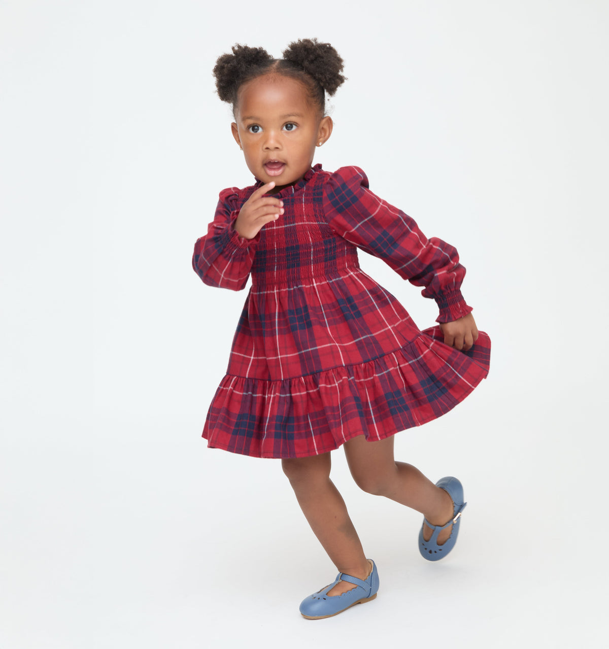 The Tiny Viviana Nap Dress in Cherry Tartan