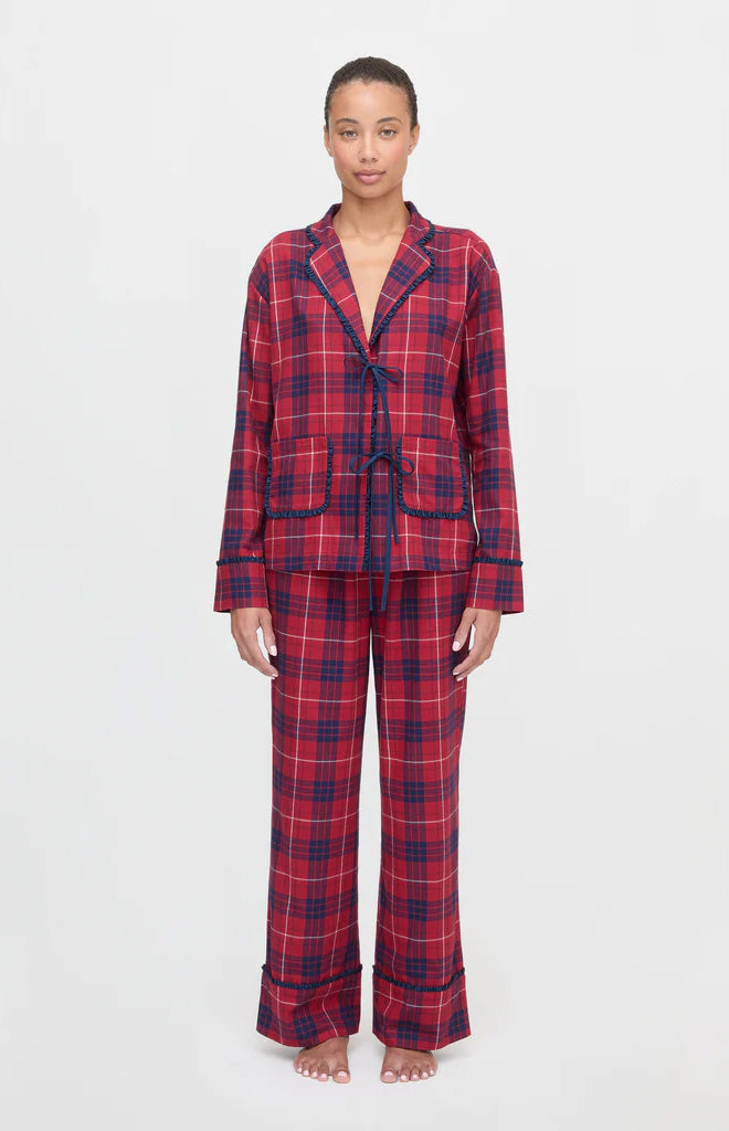 The Steffy PJ Set in Cherry Tartan