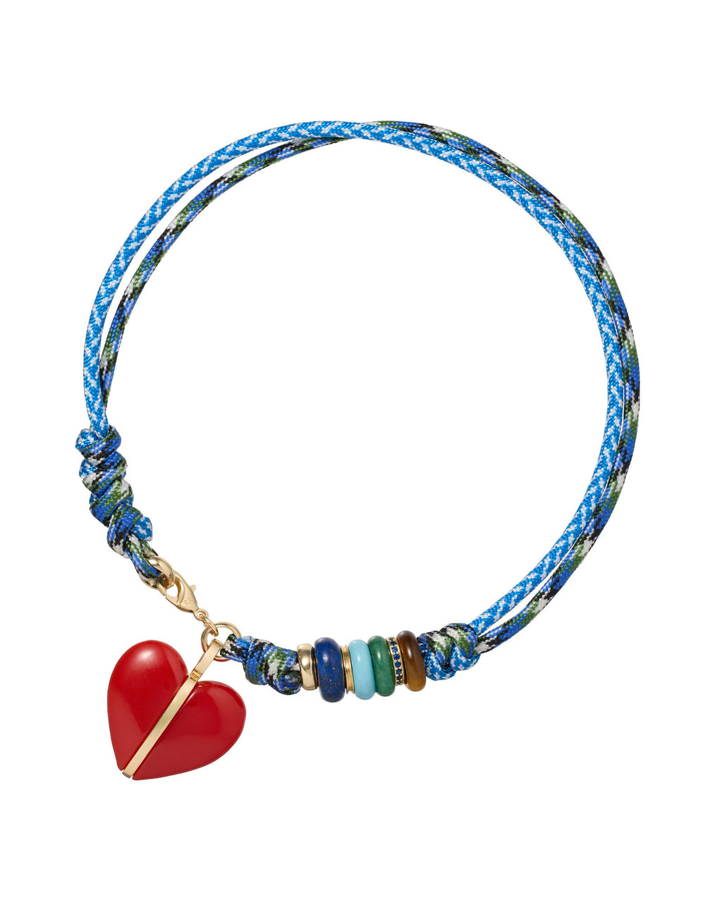 The Super Size Happy Cord Necklace in Denim