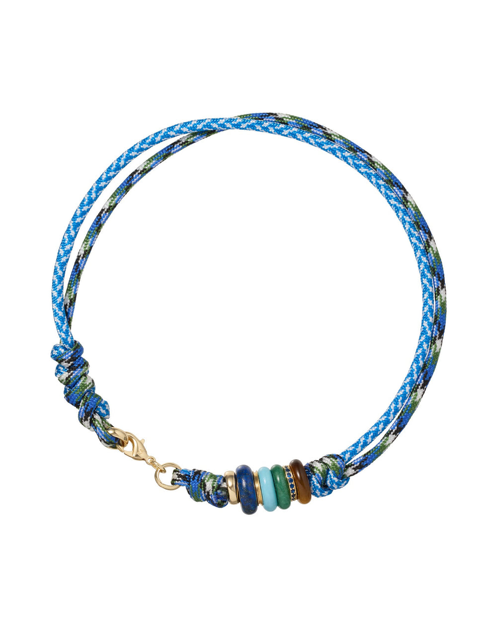 The Super Size Happy Cord Necklace in Denim