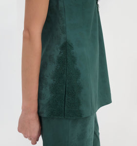The Sylvane Top in Jadeite Floral Jacquard