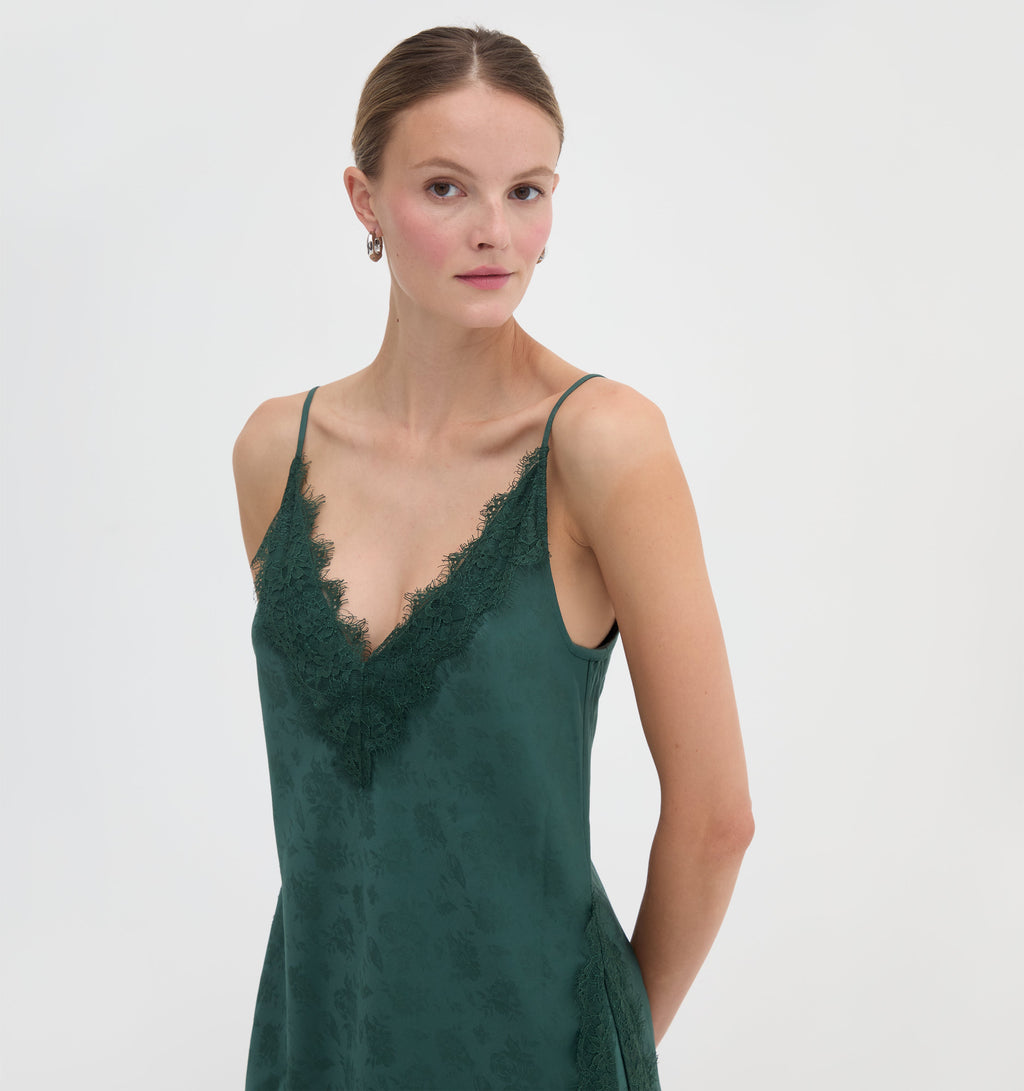 The Sylvane Top in Jadeite Floral Jacquard