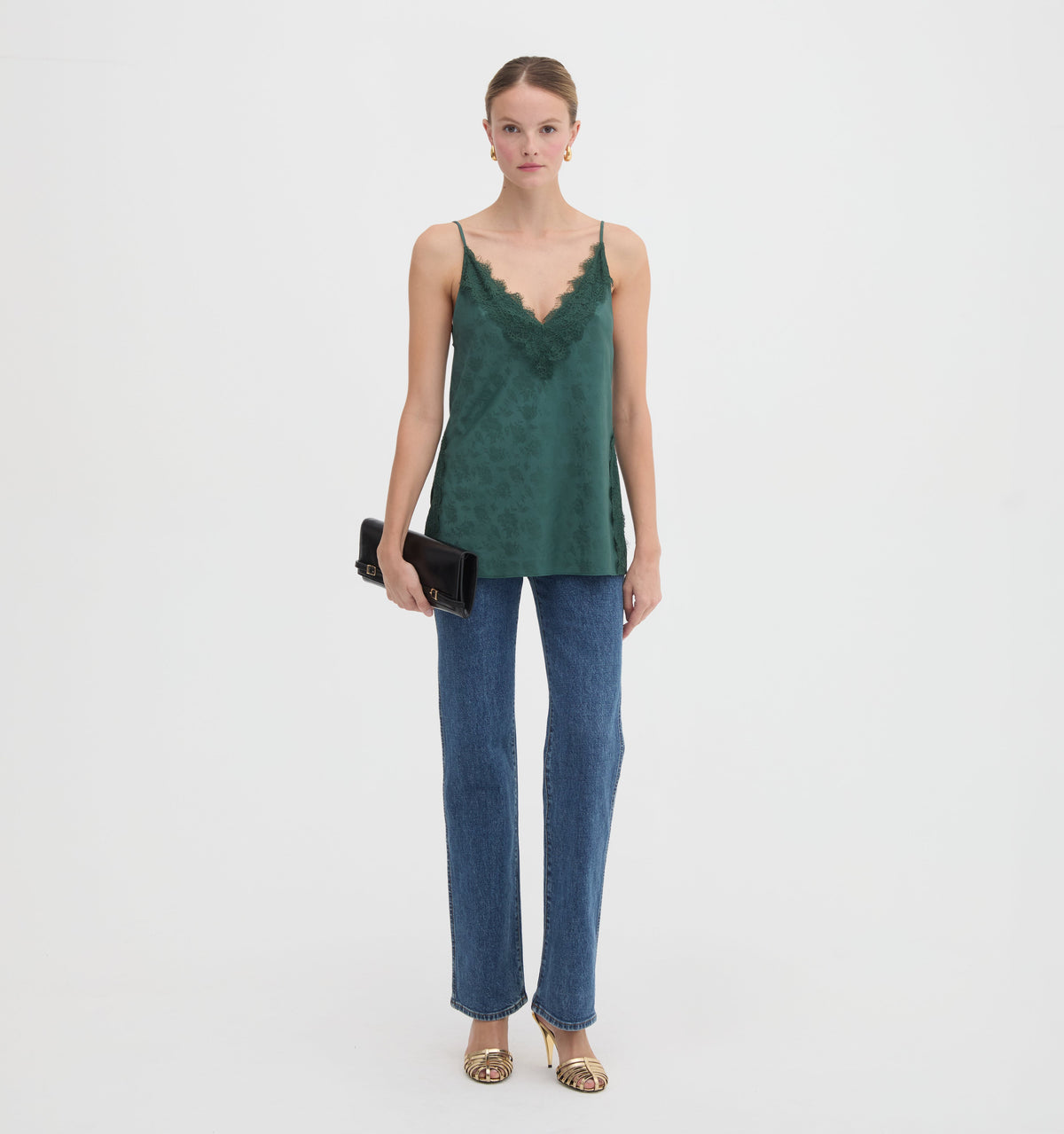 The Sylvane Top in Jadeite Floral Jacquard