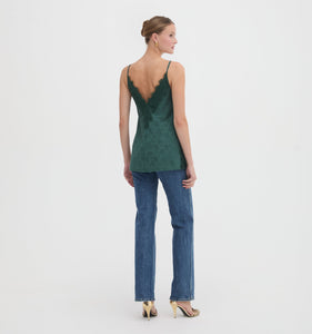 The Sylvane Top in Jadeite Floral Jacquard
