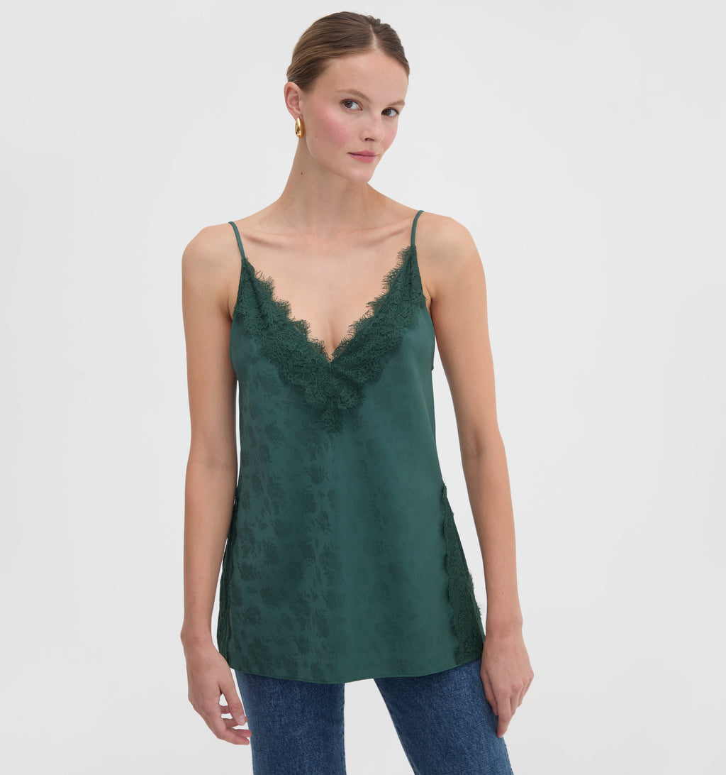 The Sylvane Top in Jadeite Floral Jacquard