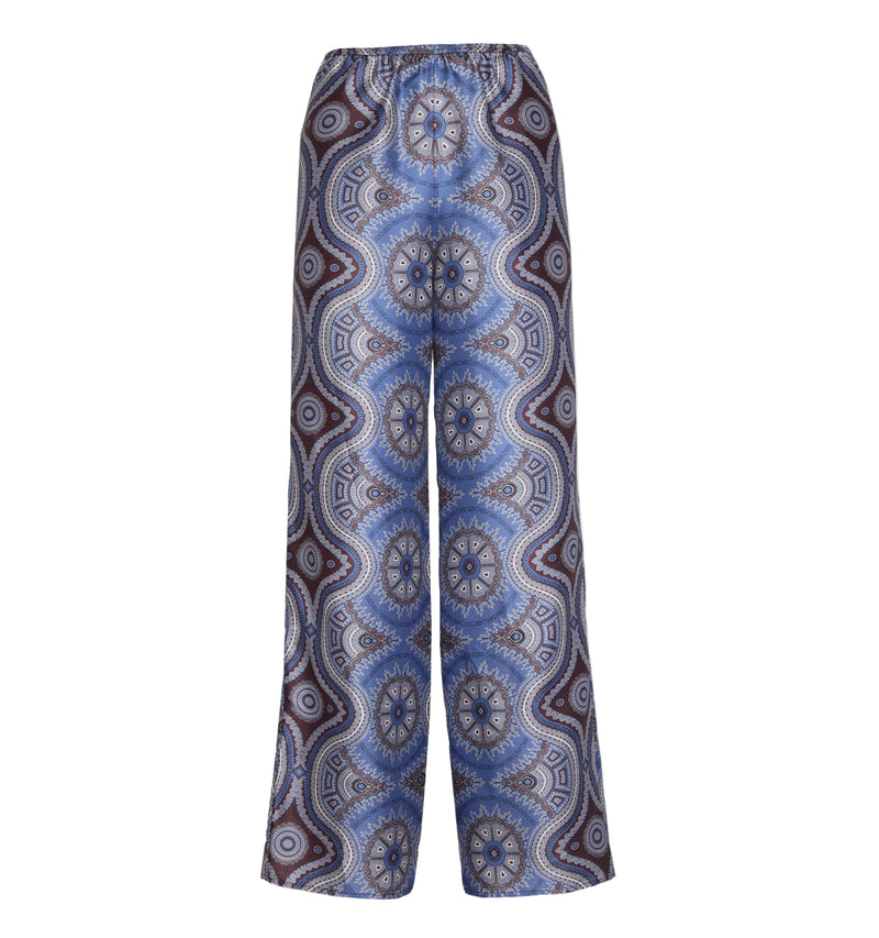 The Taylor Pant in Brown Cobalt Medallion