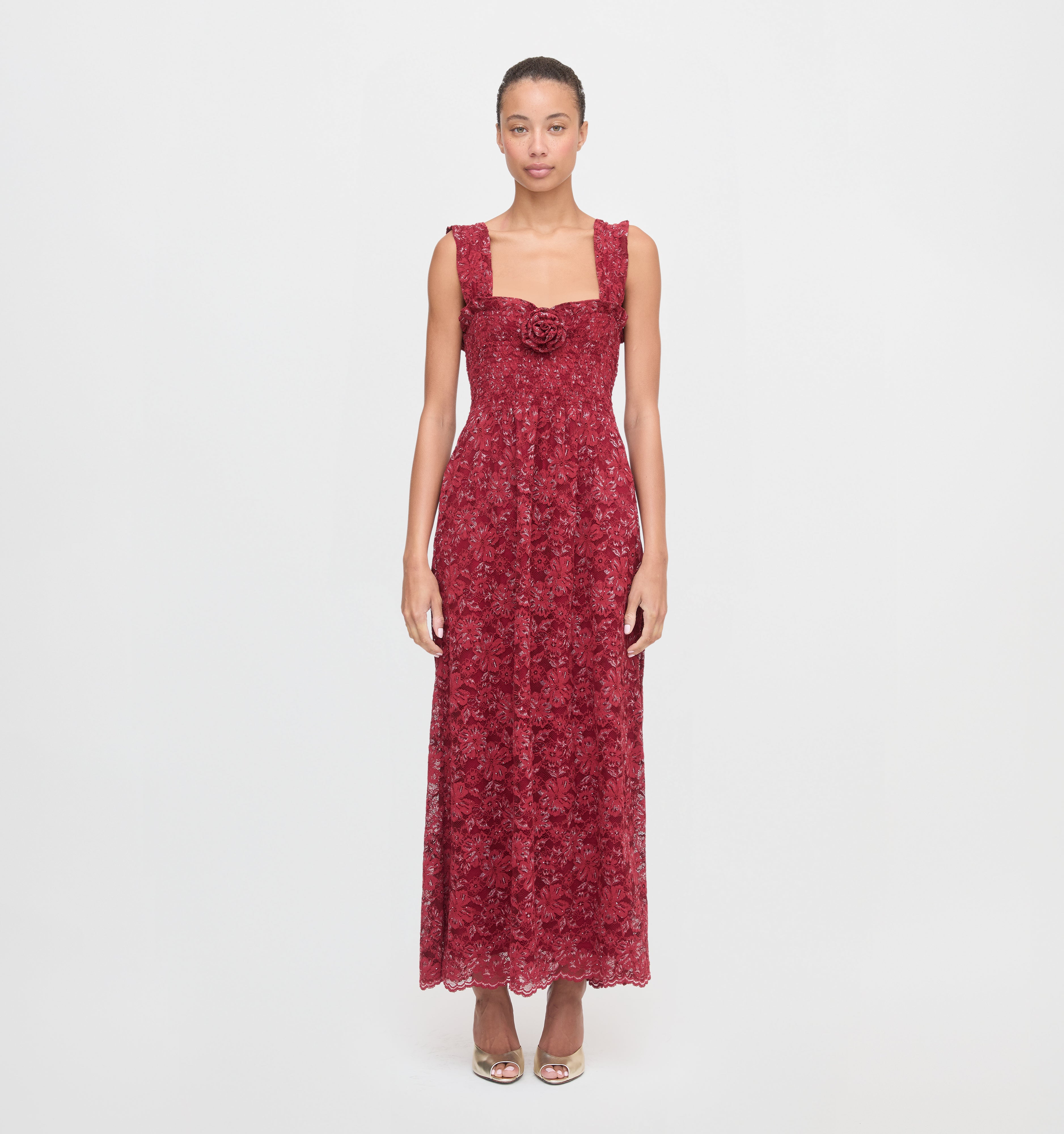 The Rosetta Nap Dress in Claret Lace