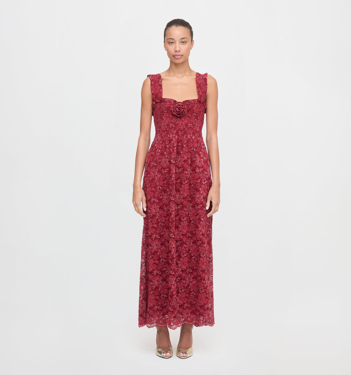 The Rosetta Nap Dress in Claret Lace