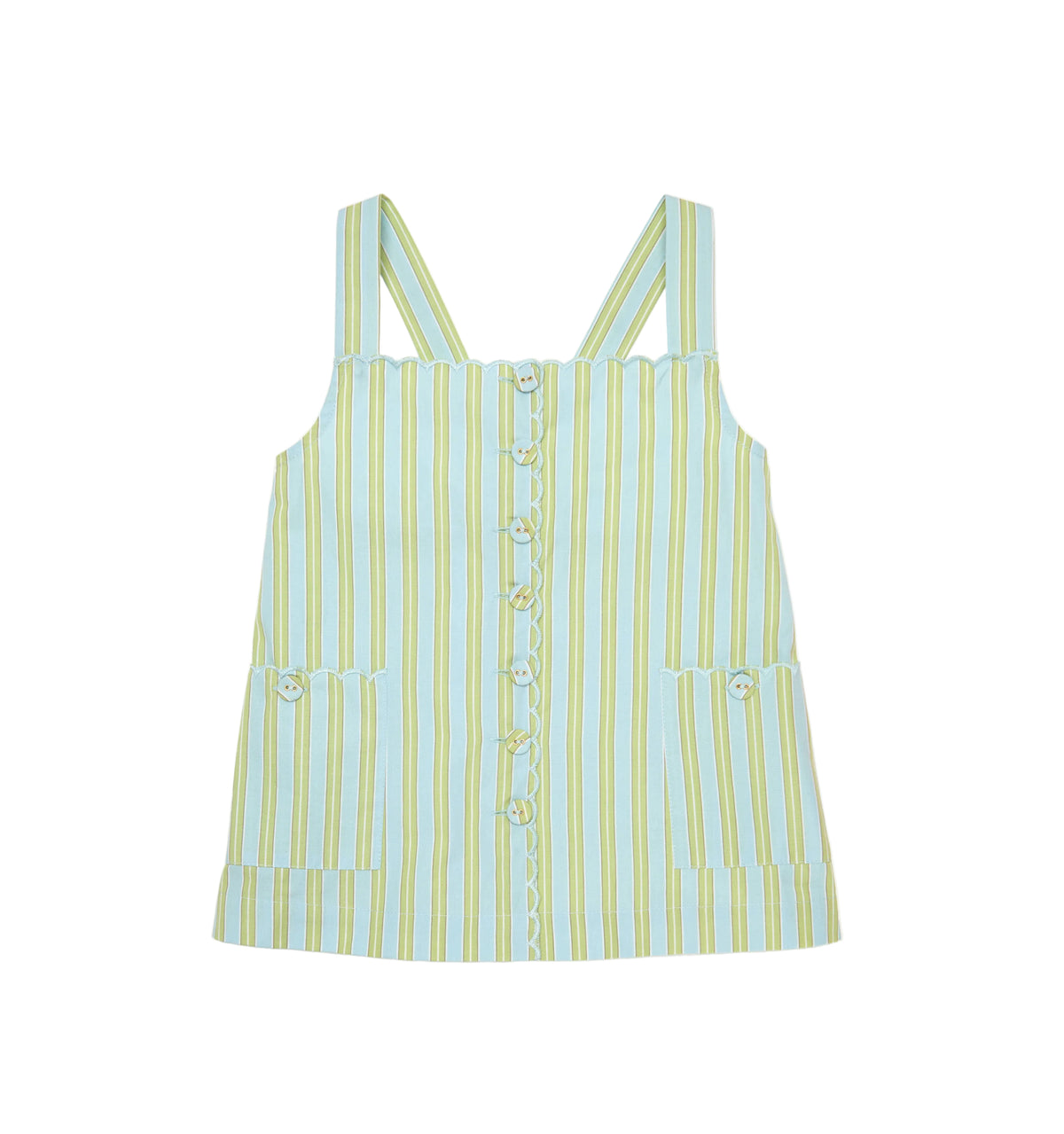 The Tiny Akira Dress in Blue/Green Stripe