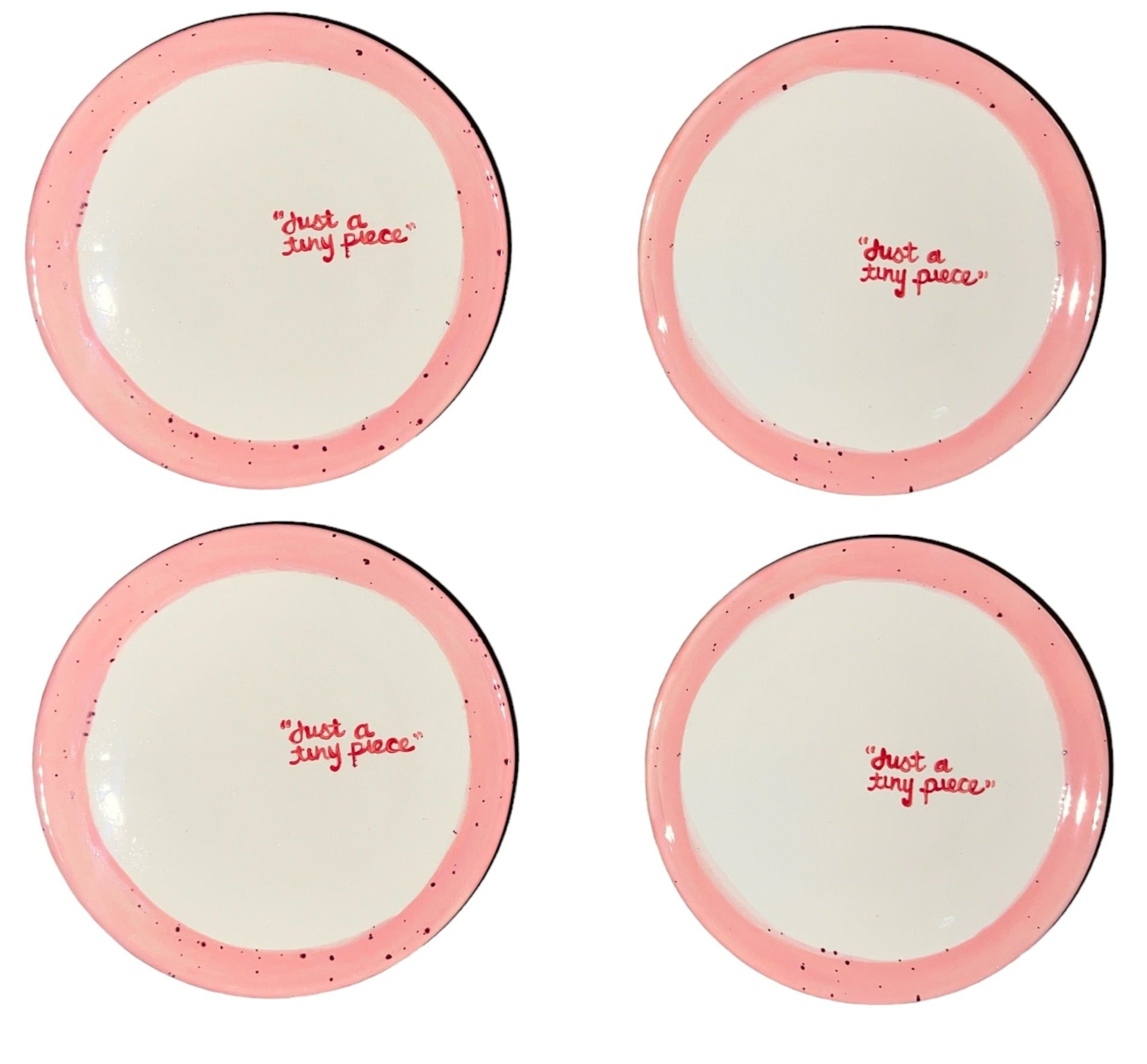 Hand-painted “Just a Tiny Piece” Tiny Plates, Set of 4