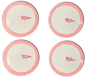 Hand-painted “Just a Tiny Piece” Tiny Plates, Set of 4