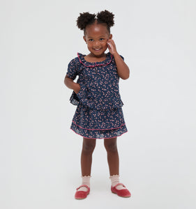 The Tiny Annabella Skirt in Daisy Ditsy Toss Navy