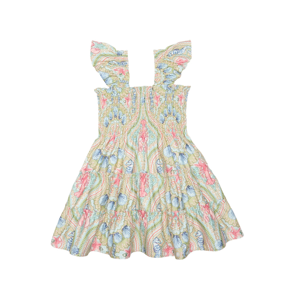 The Tiny Ellie Nap Dress in Sea Scroll
