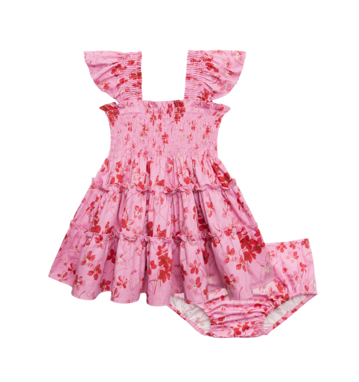 The Baby Ellie Nap Dress in Pink Sweet Peas