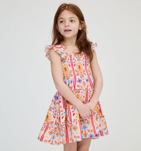 The Tiny Ellie Nap Dress in Pink Floral Block Stripe