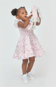 The Tiny Ellie Nap Dress in Light Pink Trellis