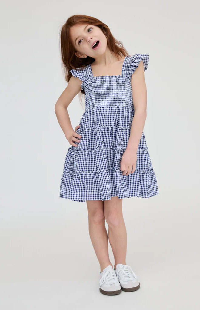 The Tiny Ellie Nap Dress in Navy Gingham