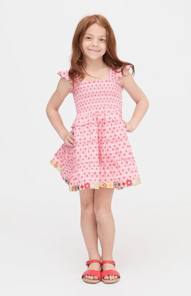 The Tiny Ellie Nap Dress in Pink Cala Check