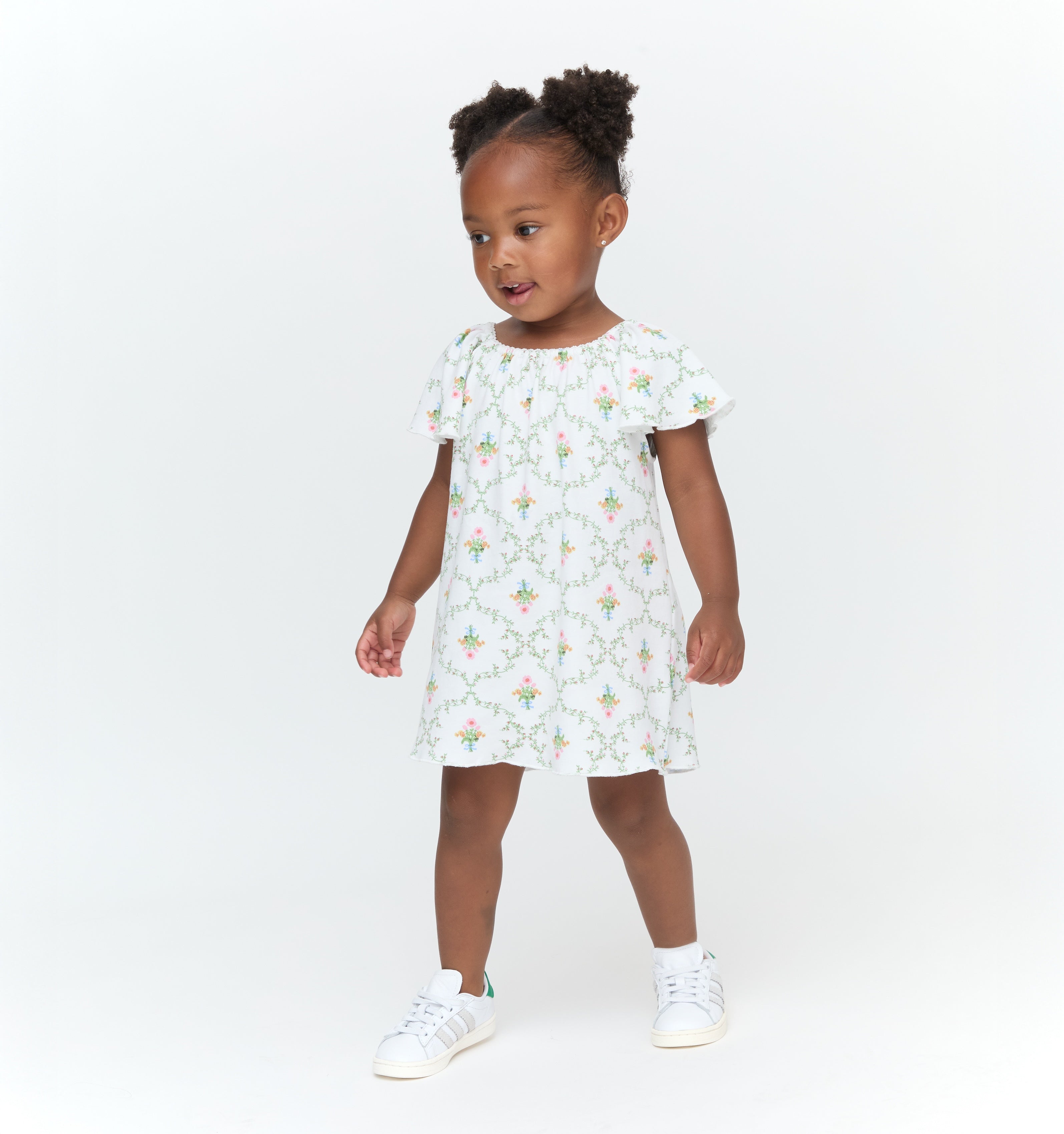 The Baby Keira Dress in Pastel Trellis