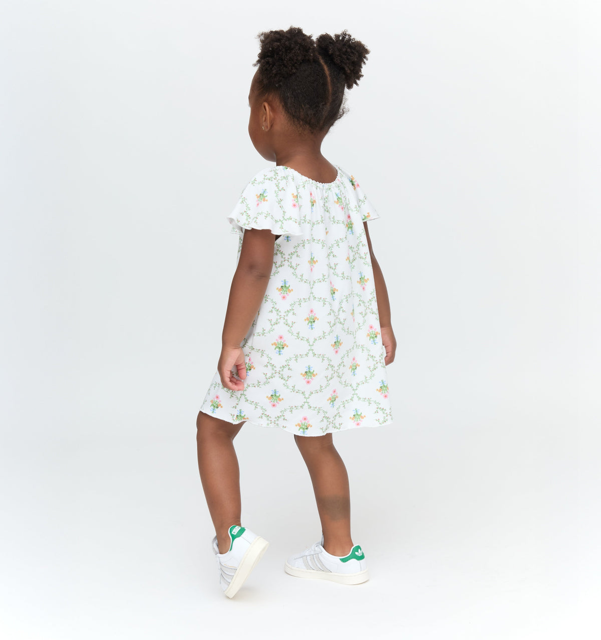 The Baby Keira Dress in Pastel Trellis