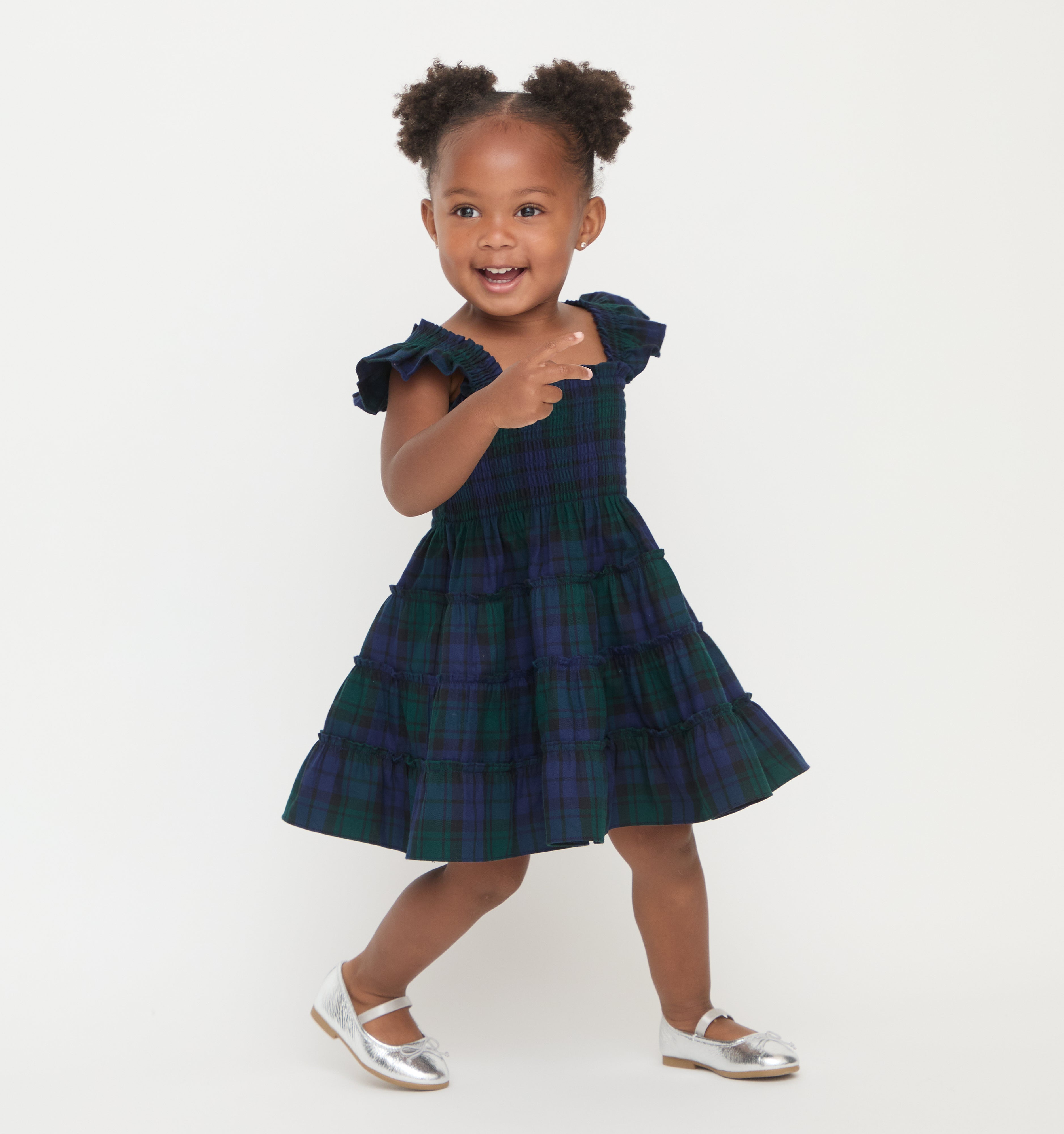 The Tiny Ellie Nap Dress in Blackwatch Tartan