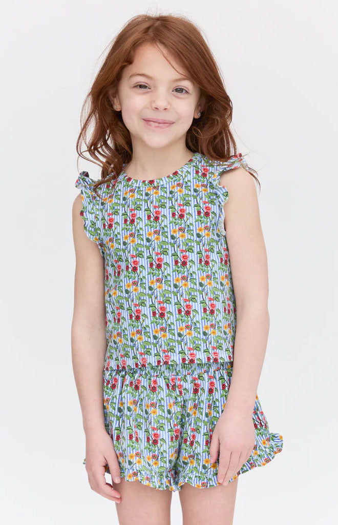 The Tiny Lala Short Set in Geranium Stripe