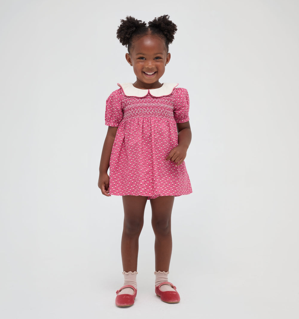 The Tiny Mina Nap Dress in Poppy Half Drop Rose