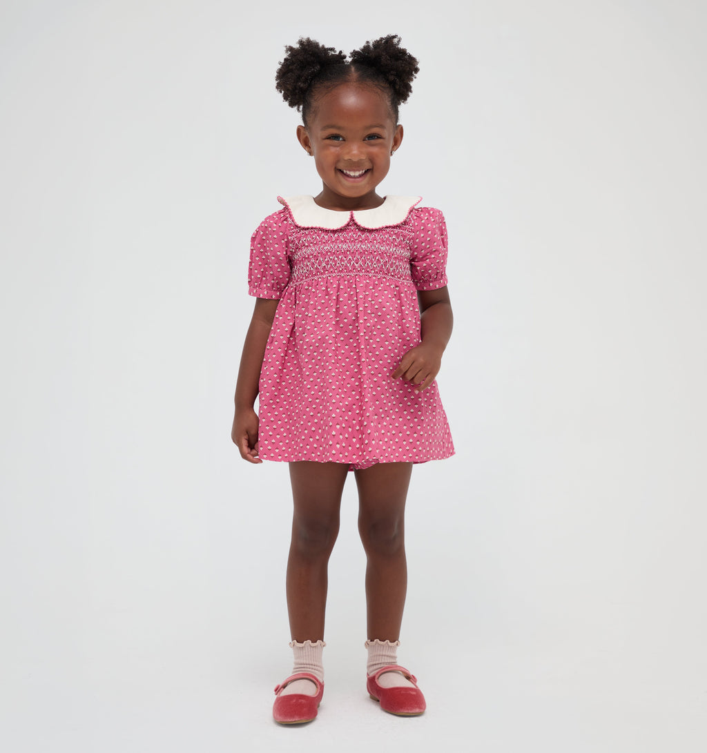 The Tiny Mina Nap Dress in Poppy Half Drop Rose