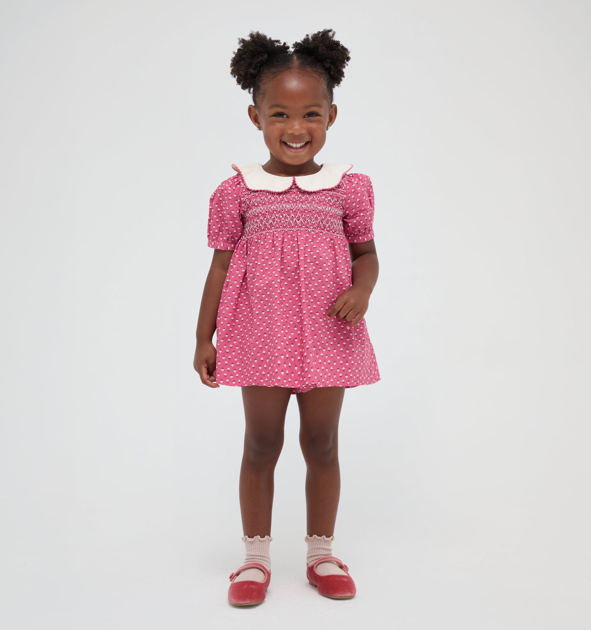 The Tiny Mina Nap Dress in Poppy Half Drop Rose