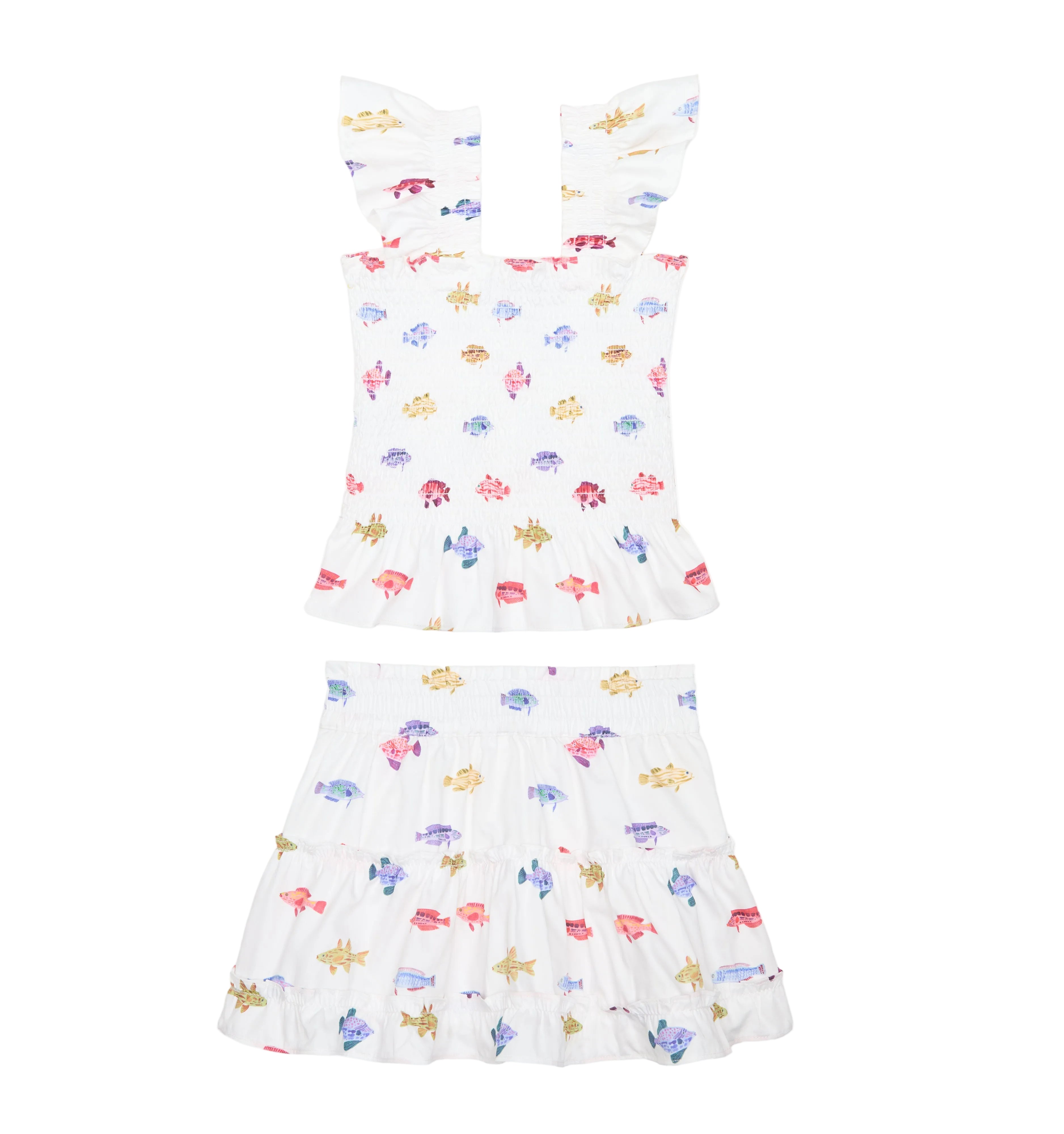 The Tiny Paz Nap Set in White Rainbow Fish