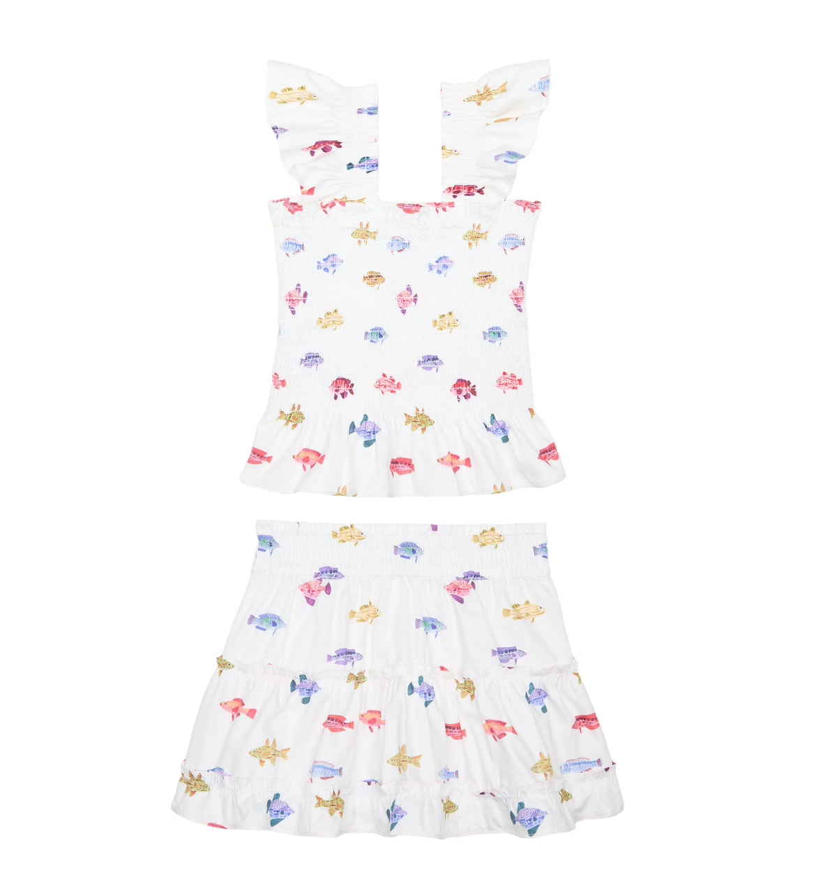 The Tiny Paz Nap Set in White Rainbow Fish