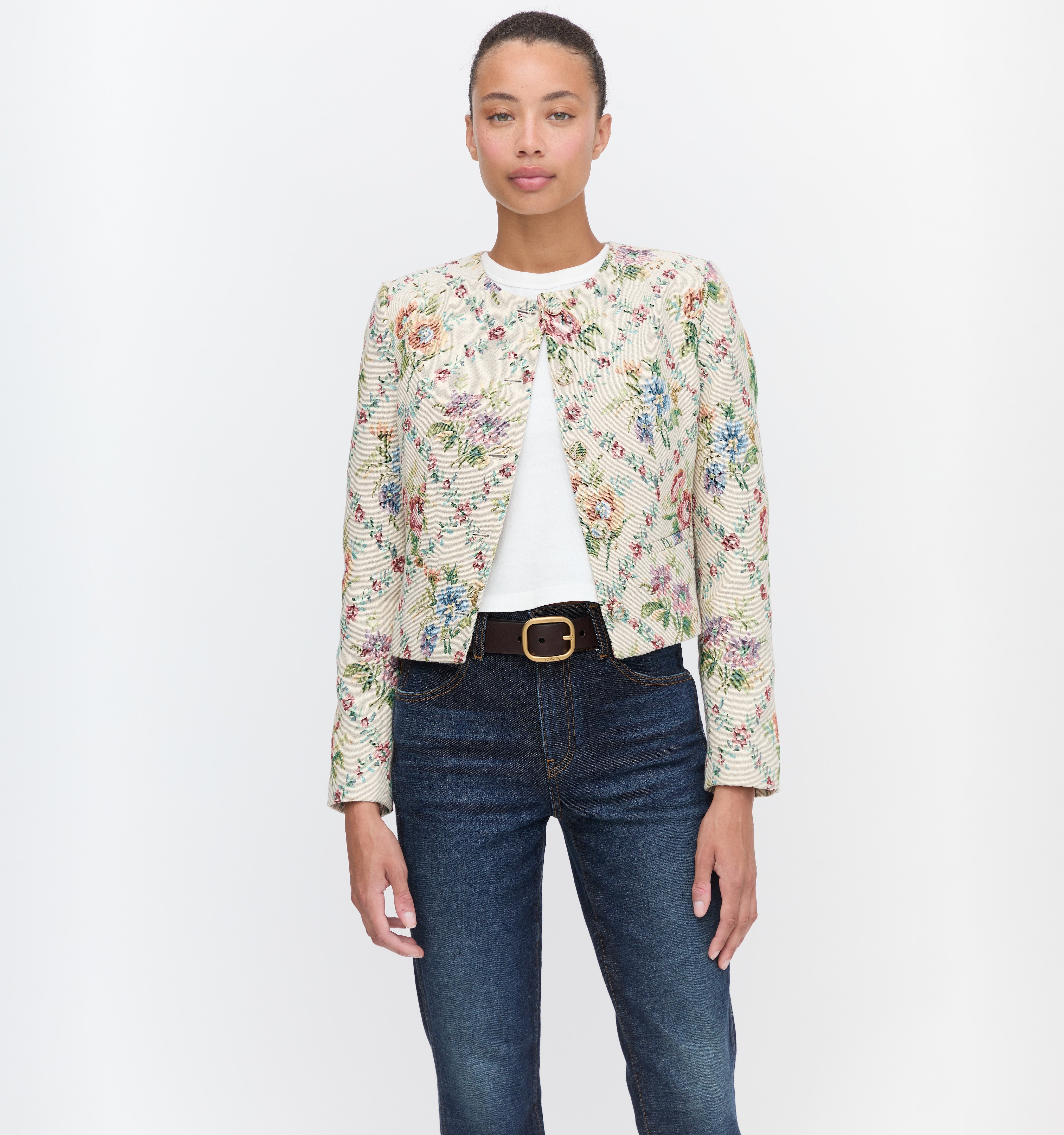 The Virginia Jacket in Tapestry Trellis Brocade