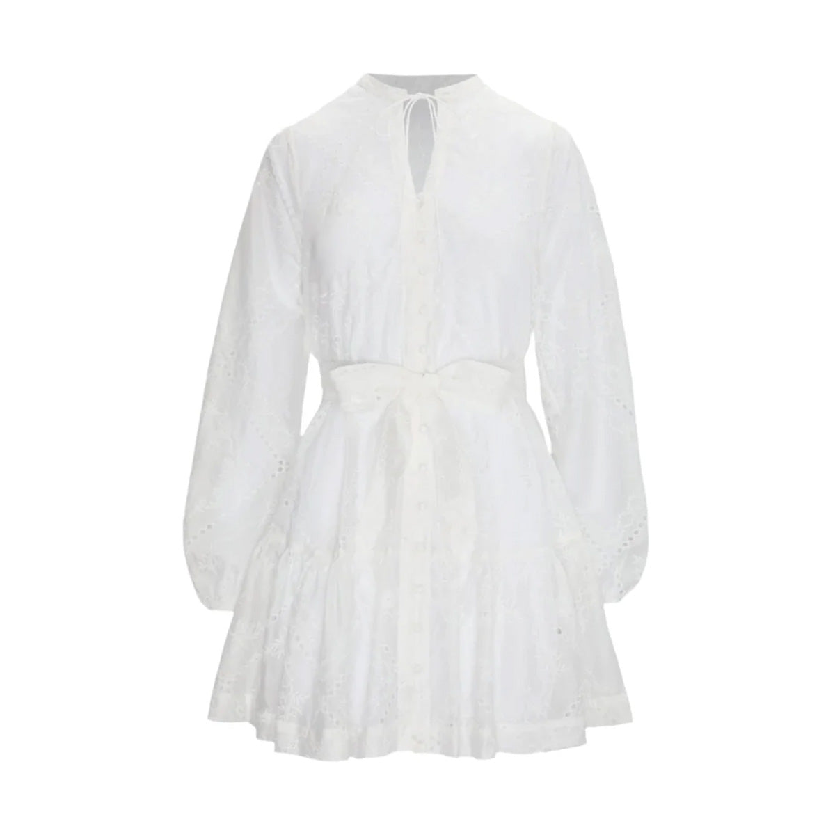 The Yara Mini Dress in White Patchwork Organza
