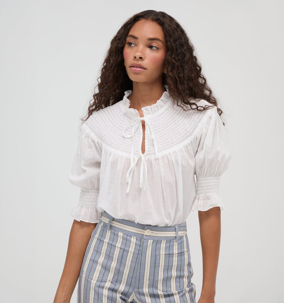 The Zinnia Top in White | Over The Moon