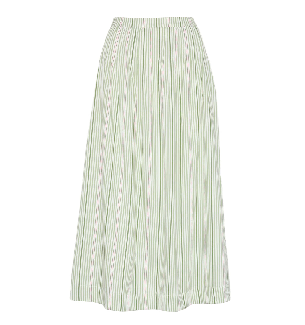 The Ame Skirt in Green Jacquard Stripe
