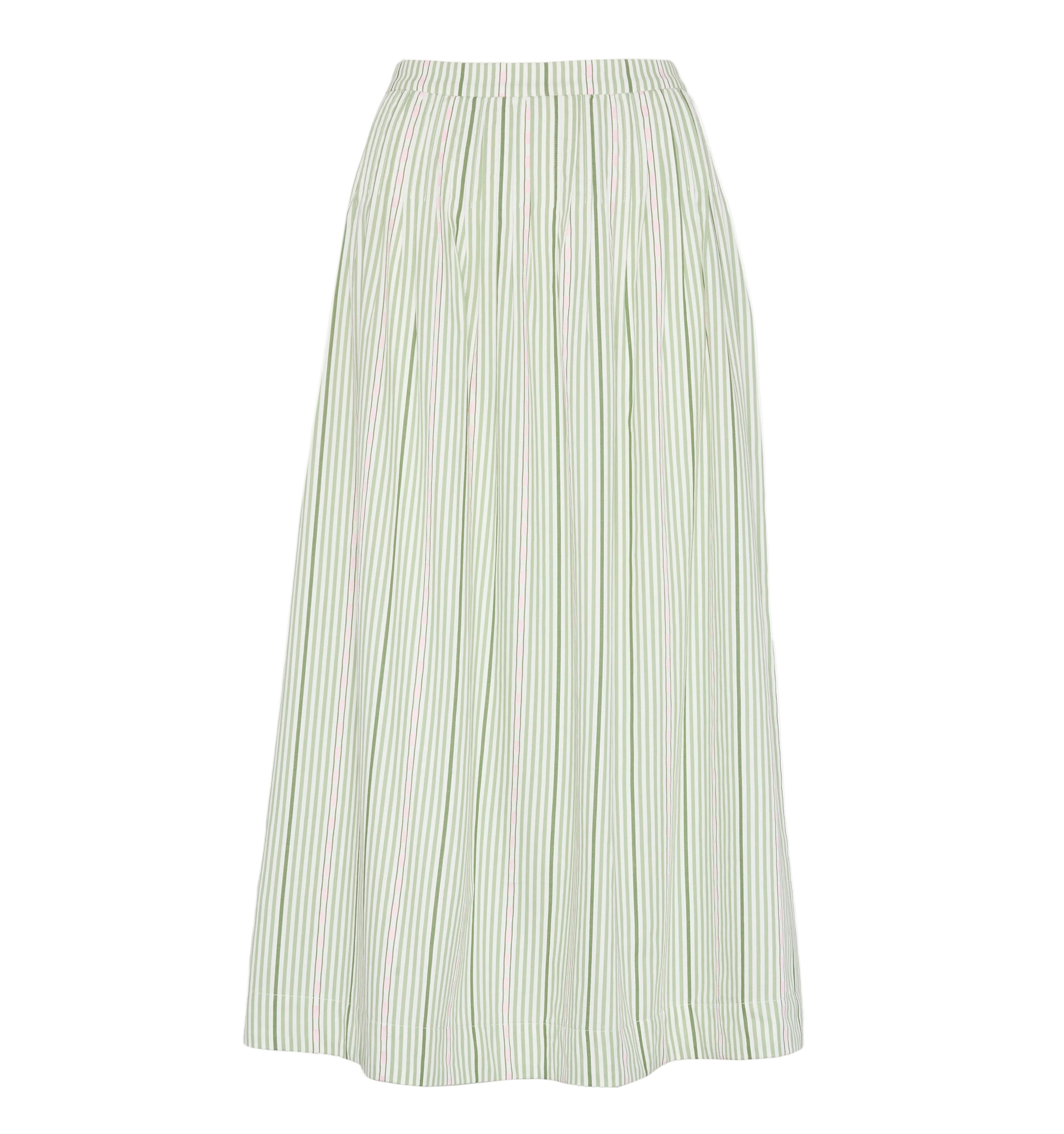 The Ame Skirt in Green Jacquard Stripe