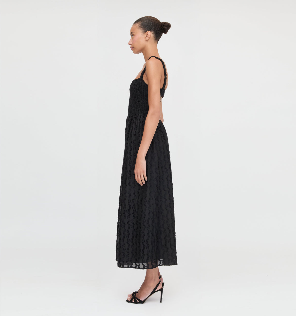 The Anita Nap Dress in Black Fil Coupe