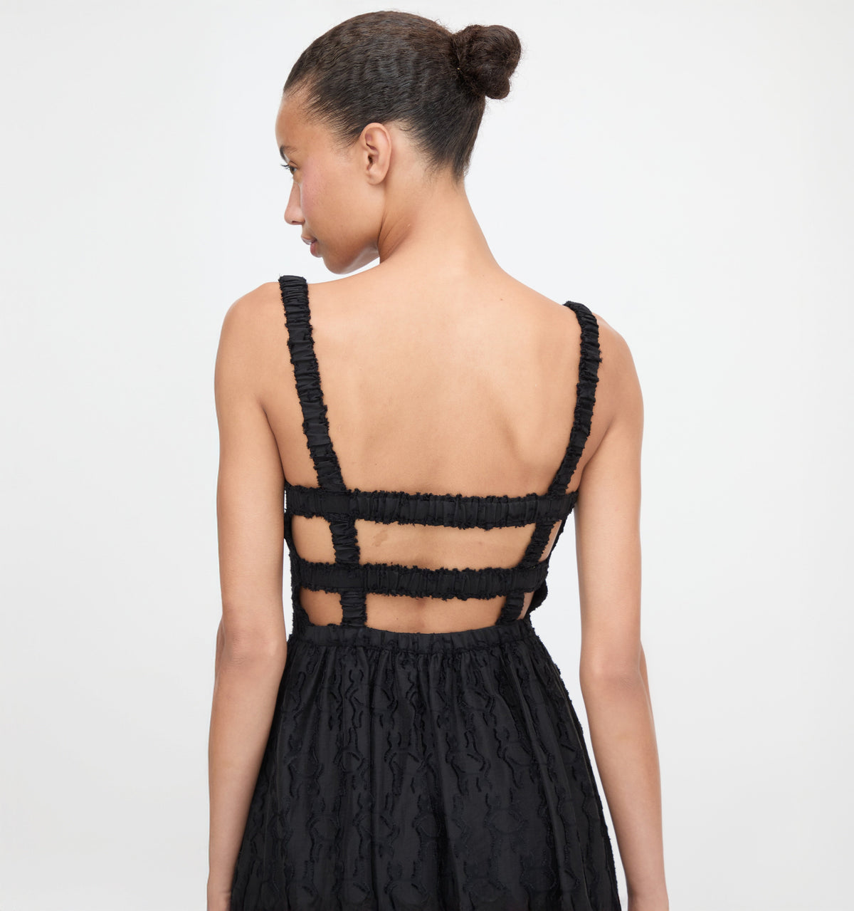 The Anita Nap Dress in Black Fil Coupe