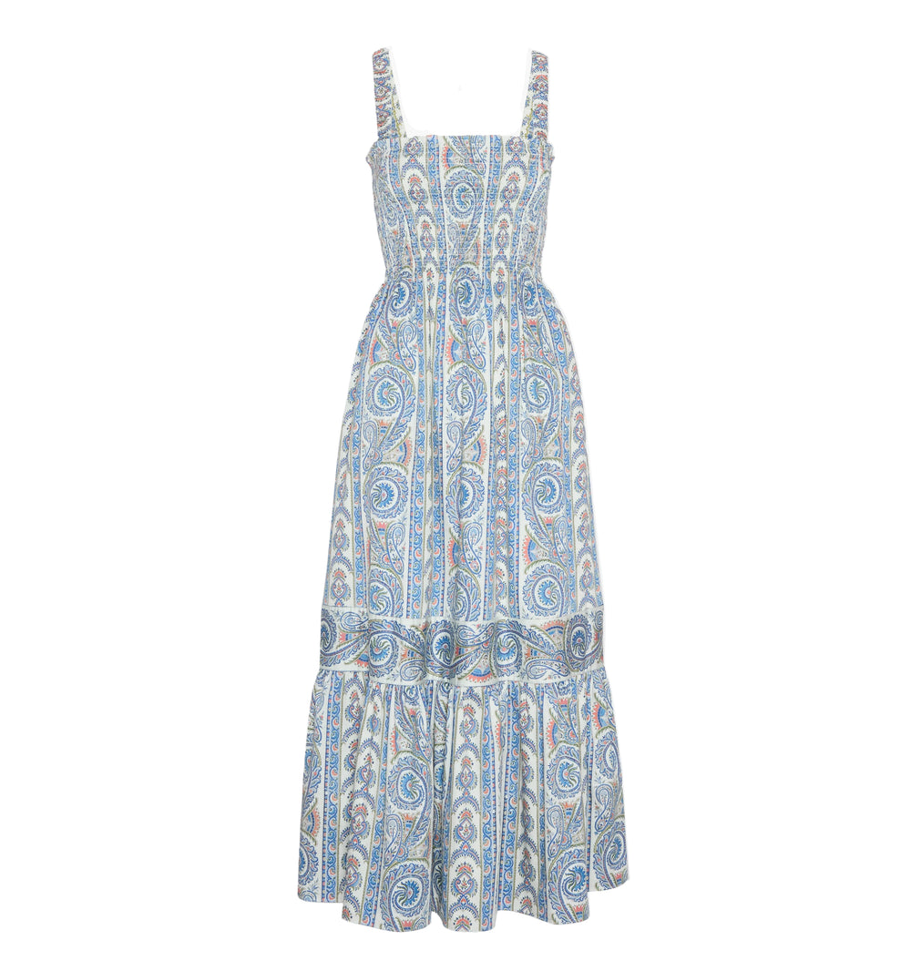 The Anjuli Nap Dress in Blue Corsica Paisley