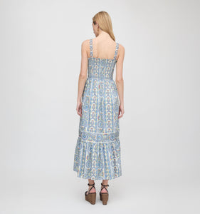 The Anjuli Nap Dress in Blue Corsica Paisley