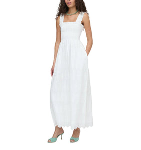 The Ashlyn Nap Dress in White Trellis Broderie