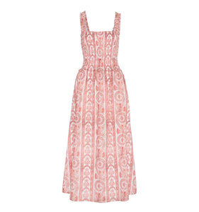 The Azalea Maxi Nap Dress in Coral Corsica Paisley