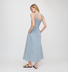 The Azalea Maxi Nap Dress in Lagoon Gingham