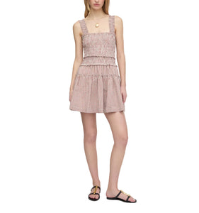 The Azalea Mini Nap Dress in Cognac Gingham