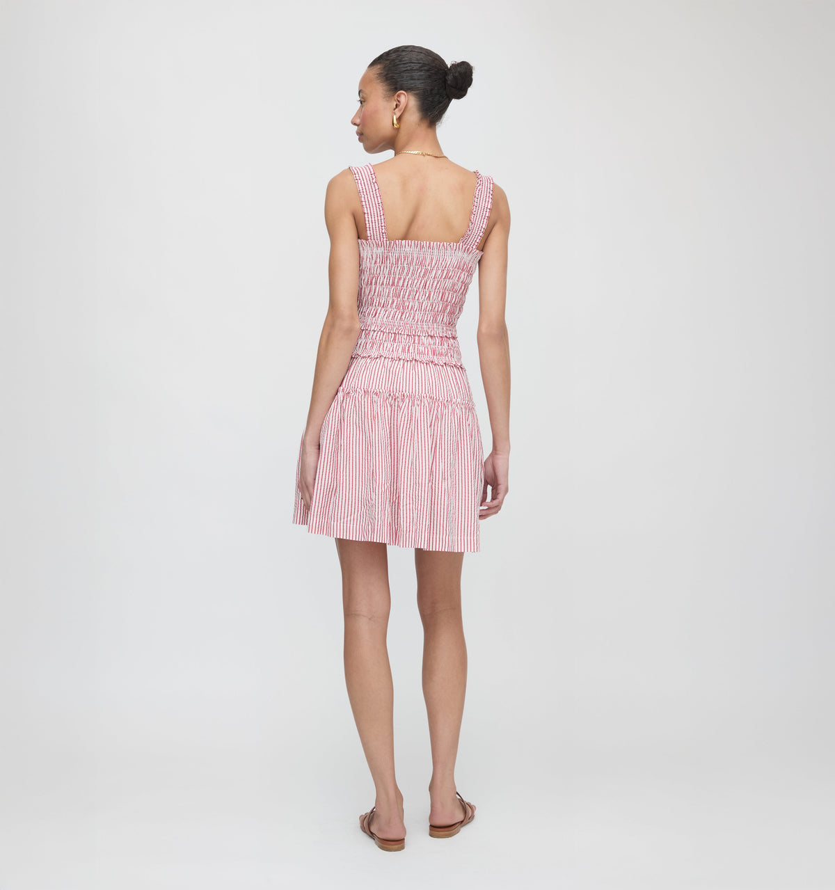 The Azalea Mini Nap Dress in Red Ticking Stripe