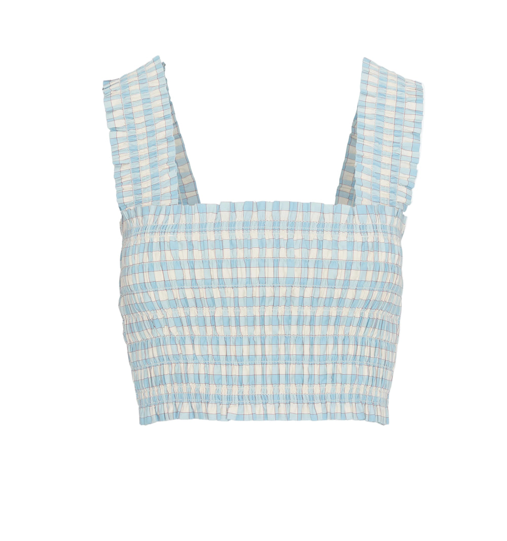 The Azalea Nap Top in Blue & Red Gingham