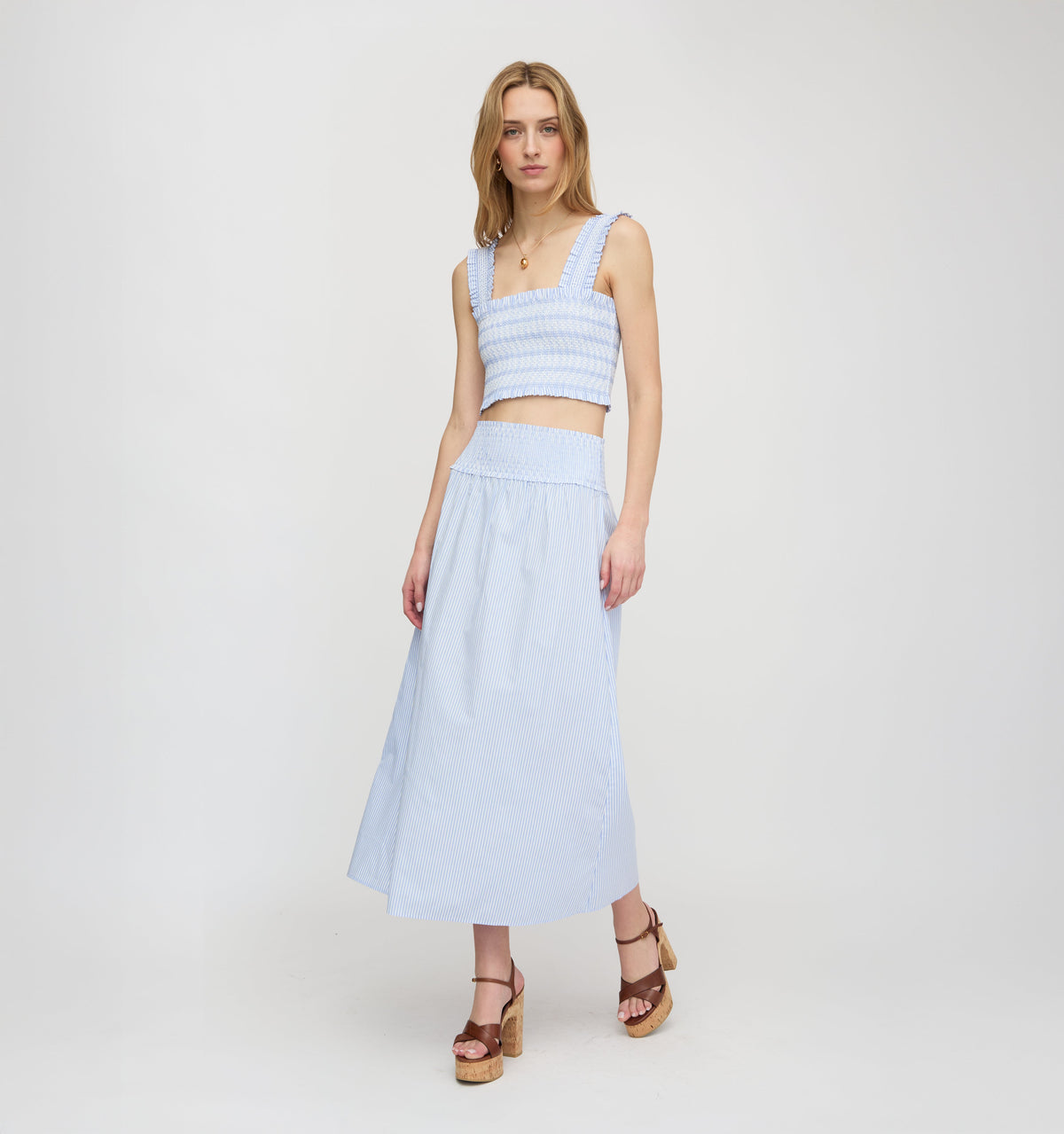 The Azalea Nap Top in Blue/White Stripe