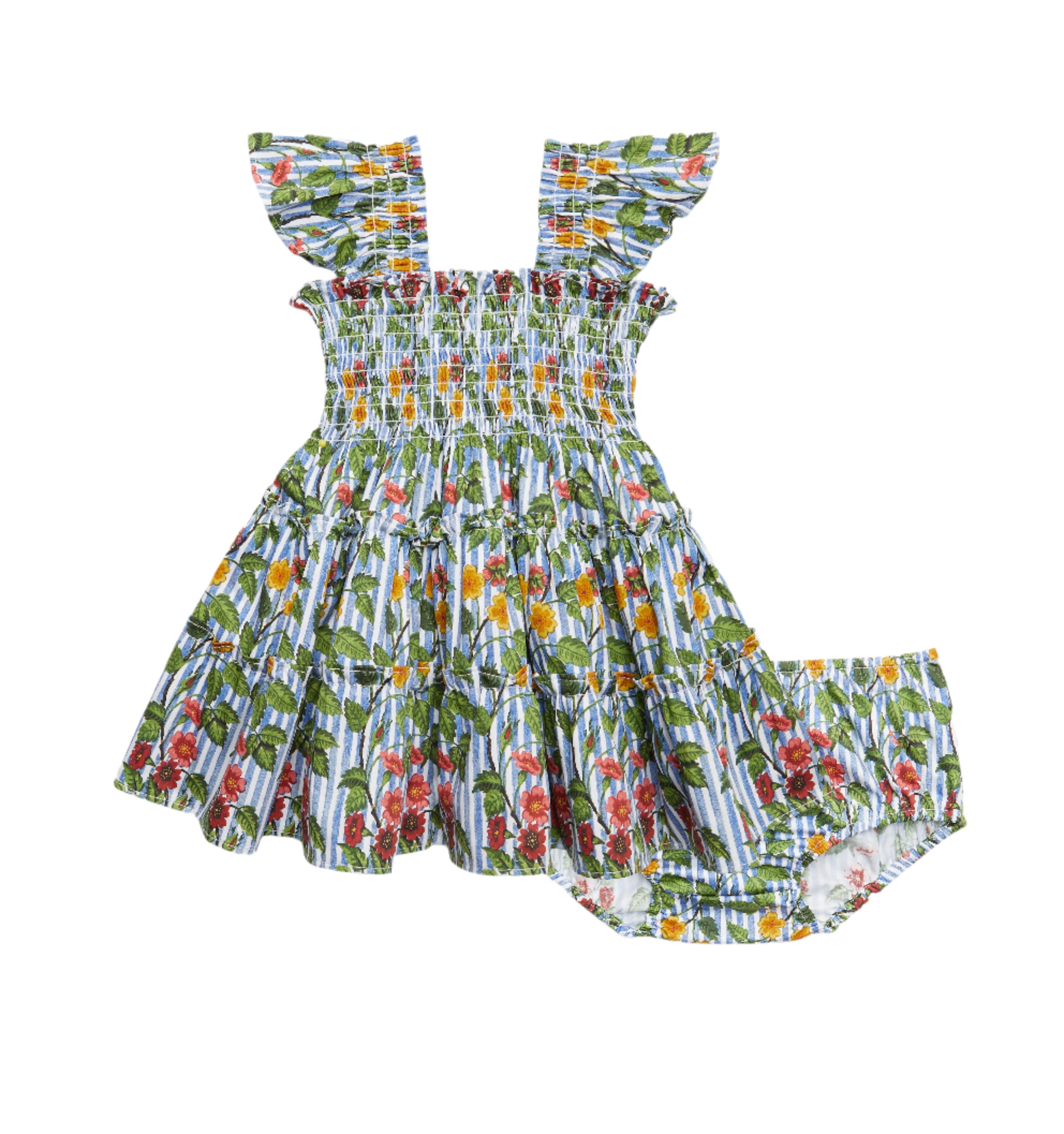 The Baby Ellie Nap Dress in Geranium Stripe